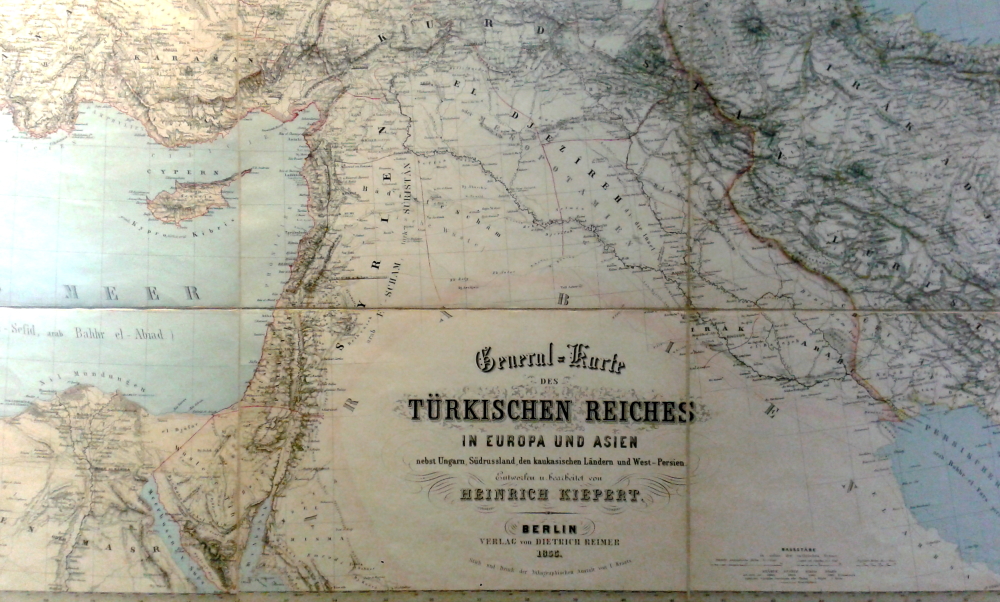 Almanca olarak hazırlanmış 1855 tarihli Ortadoğu haritası